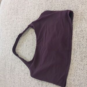 Athleta sporty halter top with built-in bra, dark purple